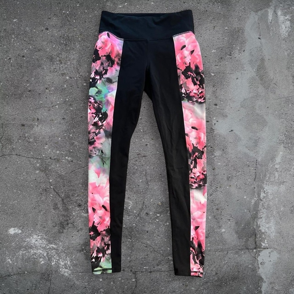 athleta leggings floral athleisure pilates gymcore yoga fitness sporty